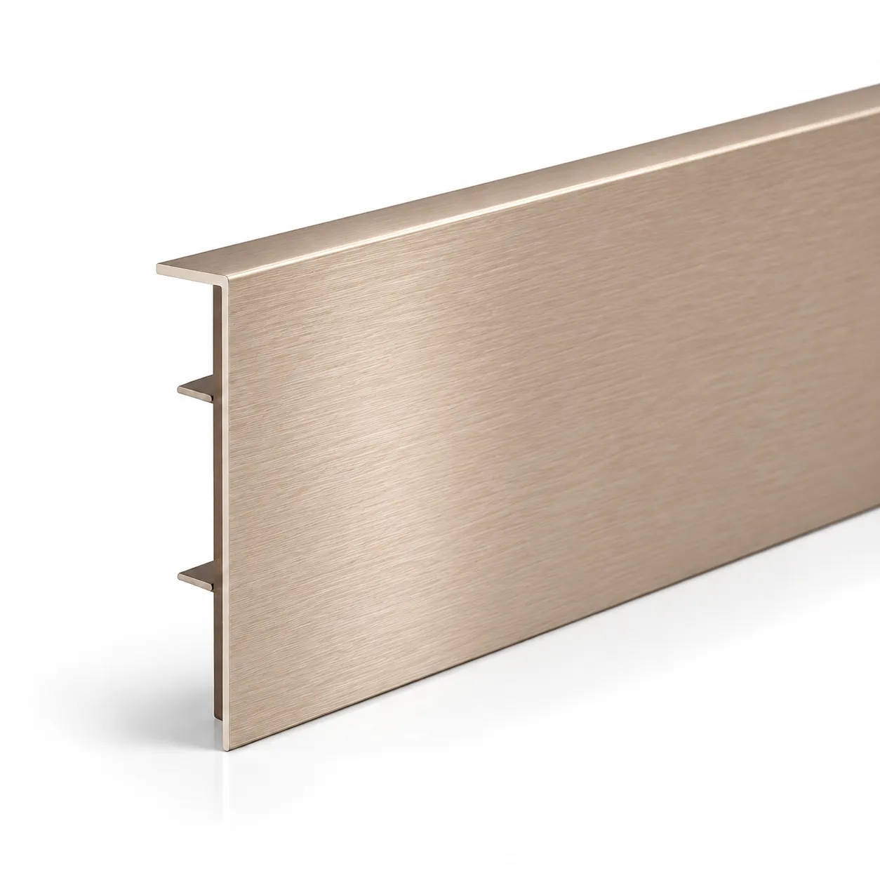 Interior application reference for Aluminum Alloy Skirting Board – One-Piece Extruded Metal Baseboard with Hidden Fixing Tabs